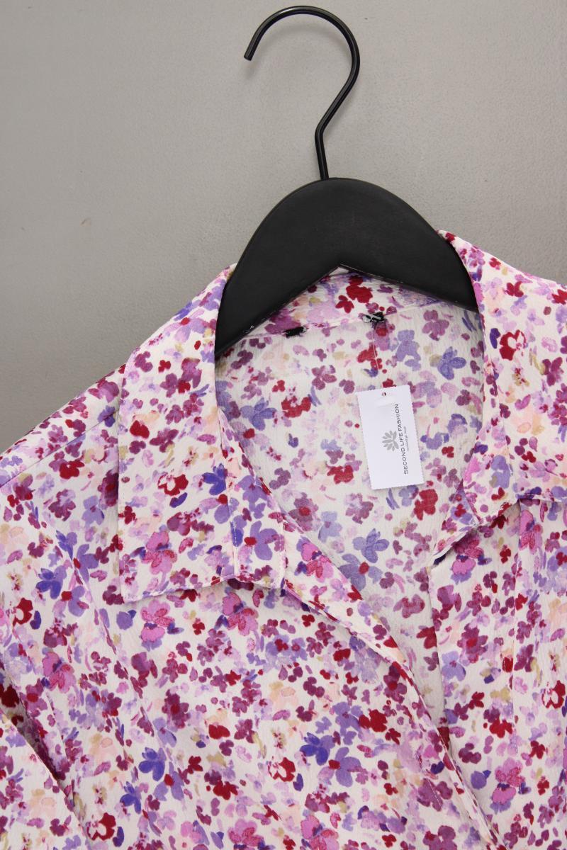 Langarmbluse Gr. 46 mit Blumenmuster mehrfarbig