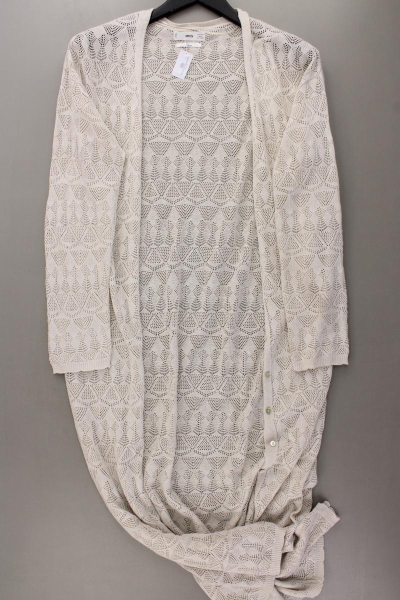 Mango Strickjacke Gr. M Langarm creme aus Polyester