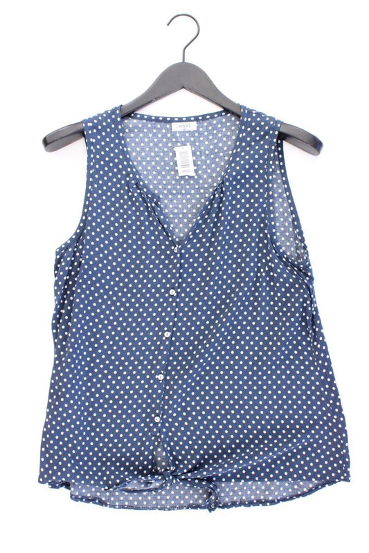 Seidel Ärmellose Bluse Gr. 40 gepunktet blau aus Viskose