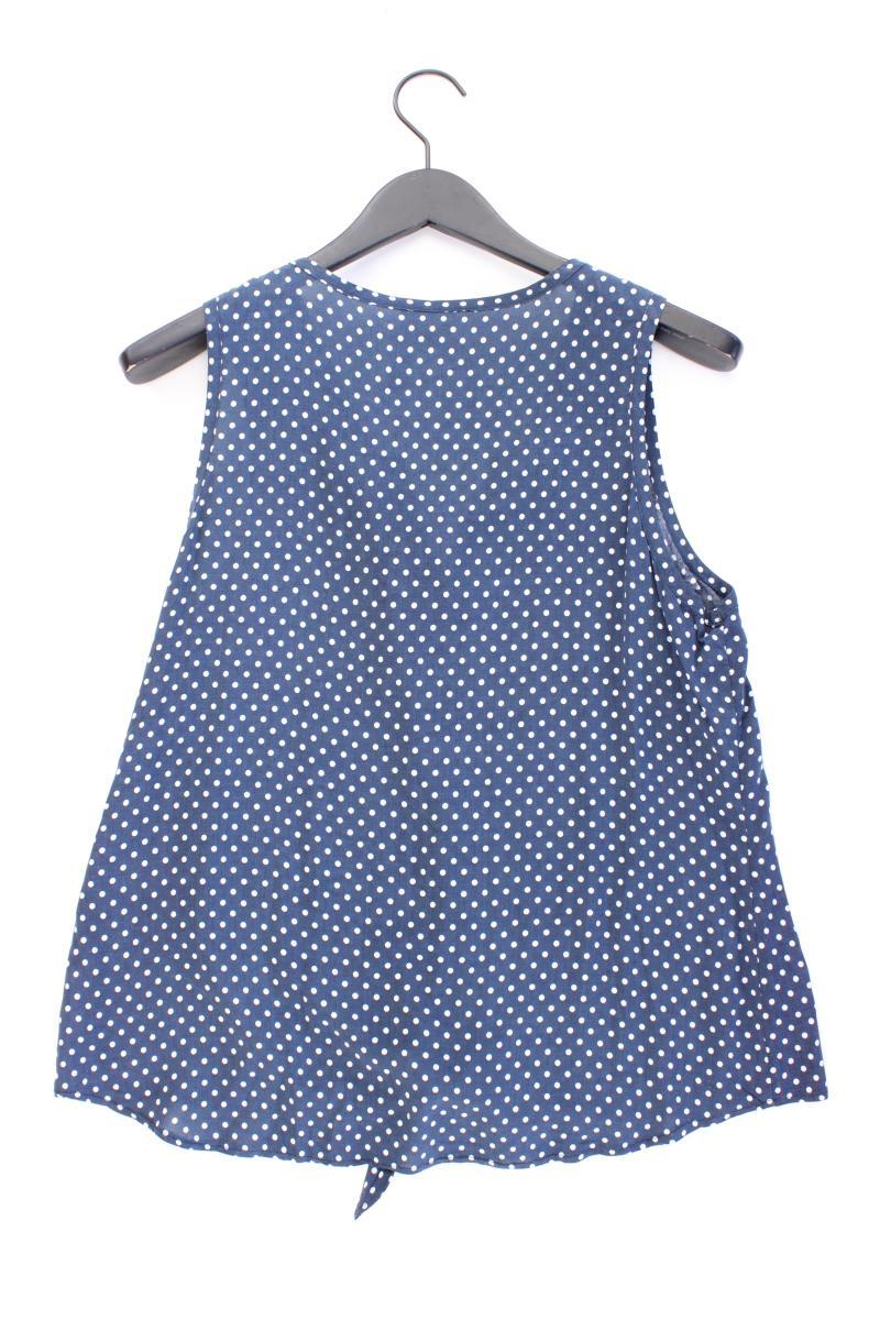 Seidel Ärmellose Bluse Gr. 40 gepunktet blau aus Viskose