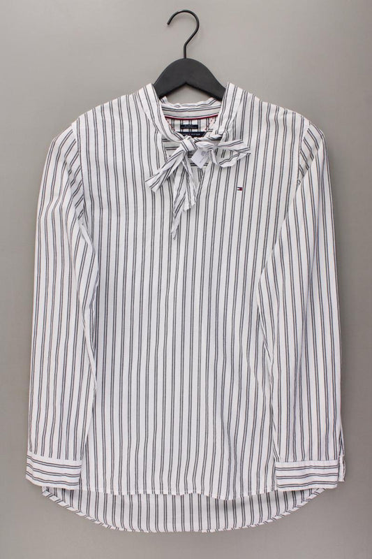 Tommy Hilfiger Schluppenbluse Gr. M gestreift Langarm grau aus Baumwolle