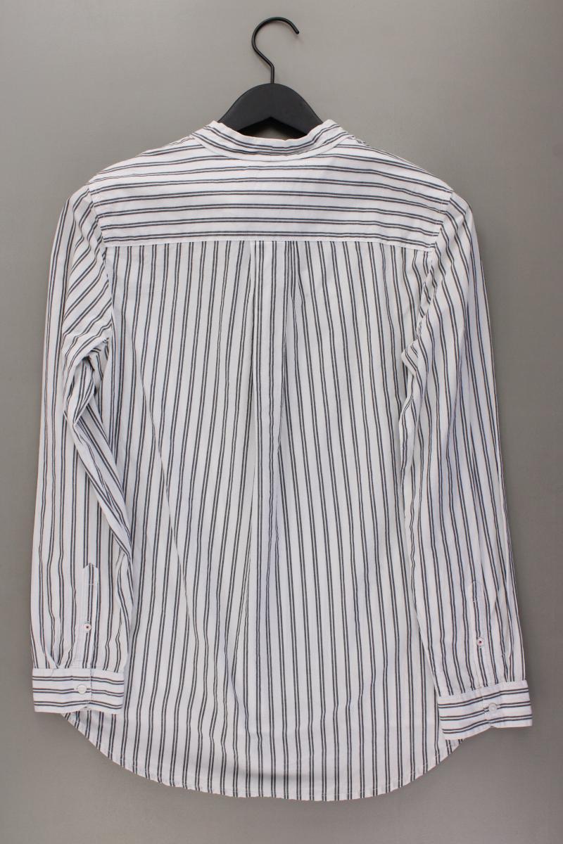 Tommy Hilfiger Schluppenbluse Gr. M gestreift Langarm grau aus Baumwolle