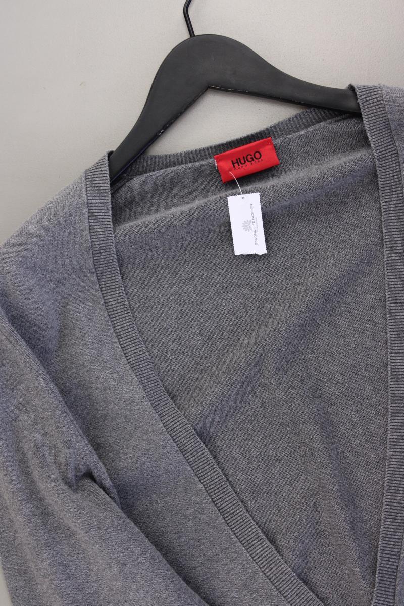 Hugo Boss Feinstrickpullover für Herren Gr. L grau aus Baumwolle