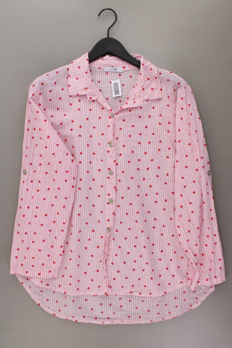 Haily's Bluse mit Herzmuster Gr. XL gestreift Langarm rosa aus Baumwolle
