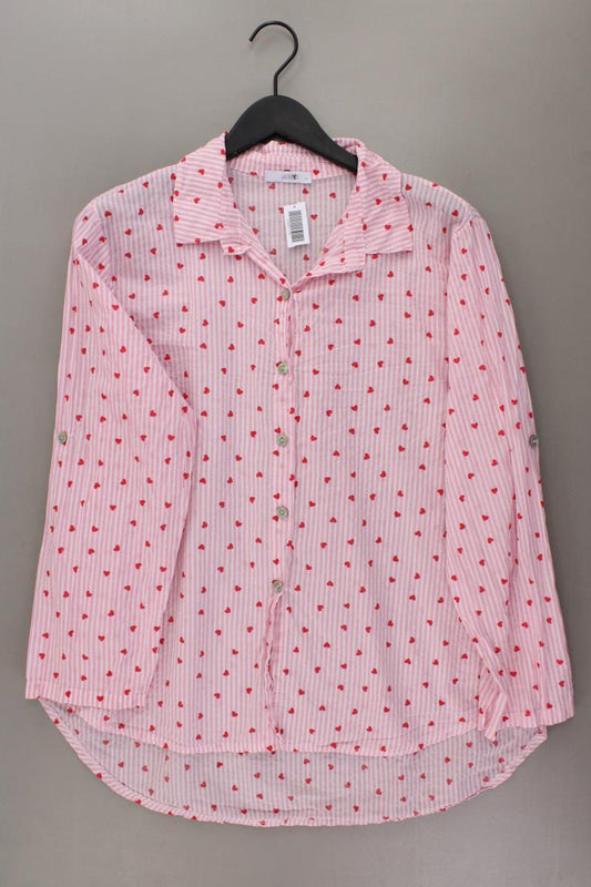Haily's Bluse mit Herzmuster Gr. XL gestreift Langarm rosa aus Baumwolle