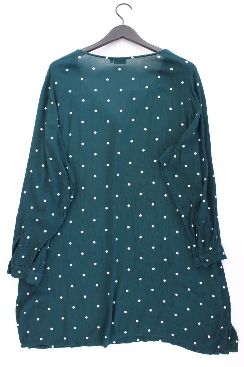 Zizzi Longbluse Gr. 50/52 gepunktet Langarm grün