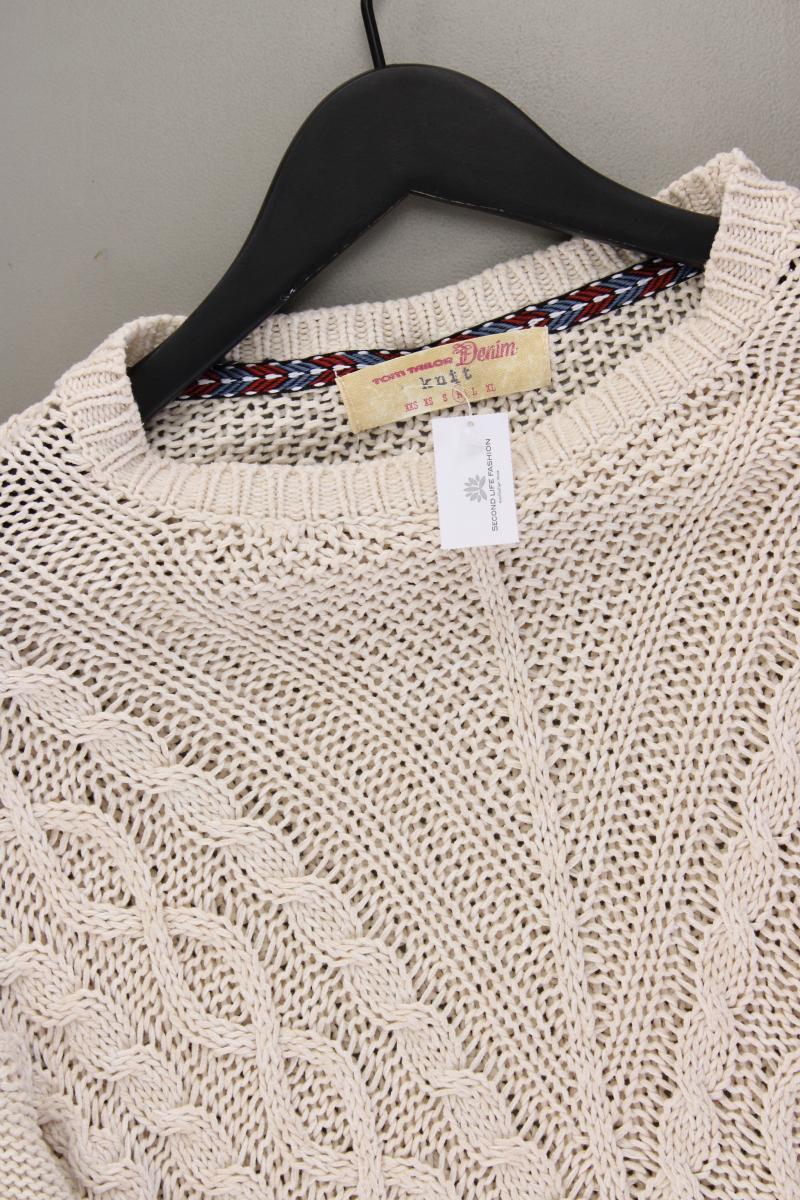 Tom Tailor (Denim) Grobstrickpullover Gr. M creme aus Baumwolle