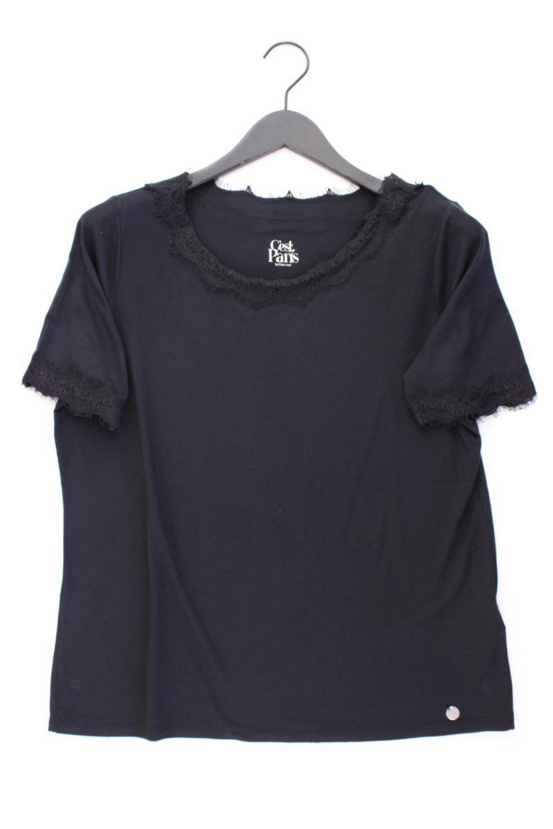 C'est Paris T-Shirt Gr. 42 Kurzarm schwarz aus Modal