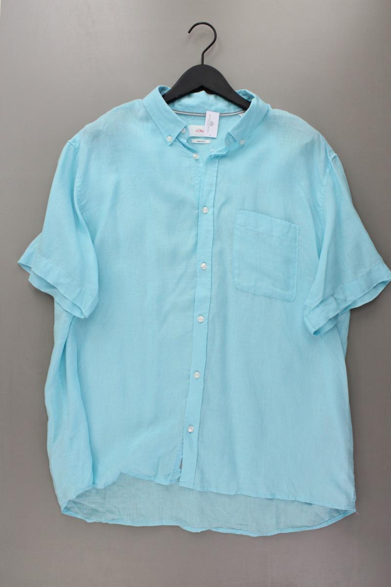 s.Oliver Leinenhemd für Herren Gr. XXL Kurzarm türkis