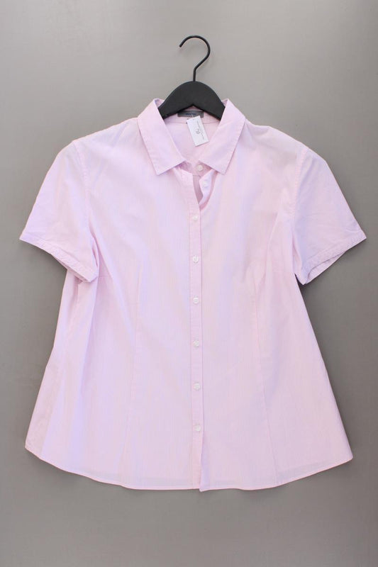 Montego Kurzarmbluse Gr. 46 gestreift rosa