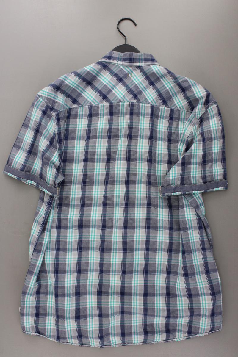 Tom Tailor Karohemd für Herren Gr. XL kariert Kurzarm blau aus Baumwolle