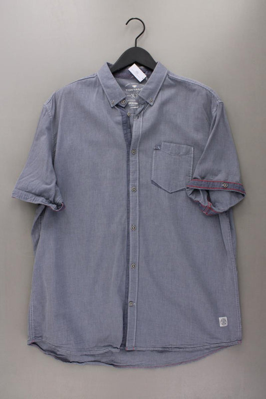 Tom Tailor Kurzarmhemd für Herren Gr. XXL blau aus Baumwolle