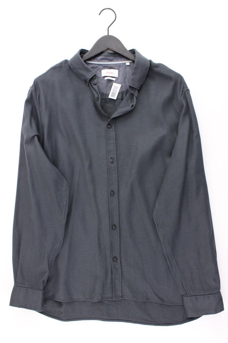 s.Oliver Langarmhemd für Herren Gr. XXL grau aus Baumwolle