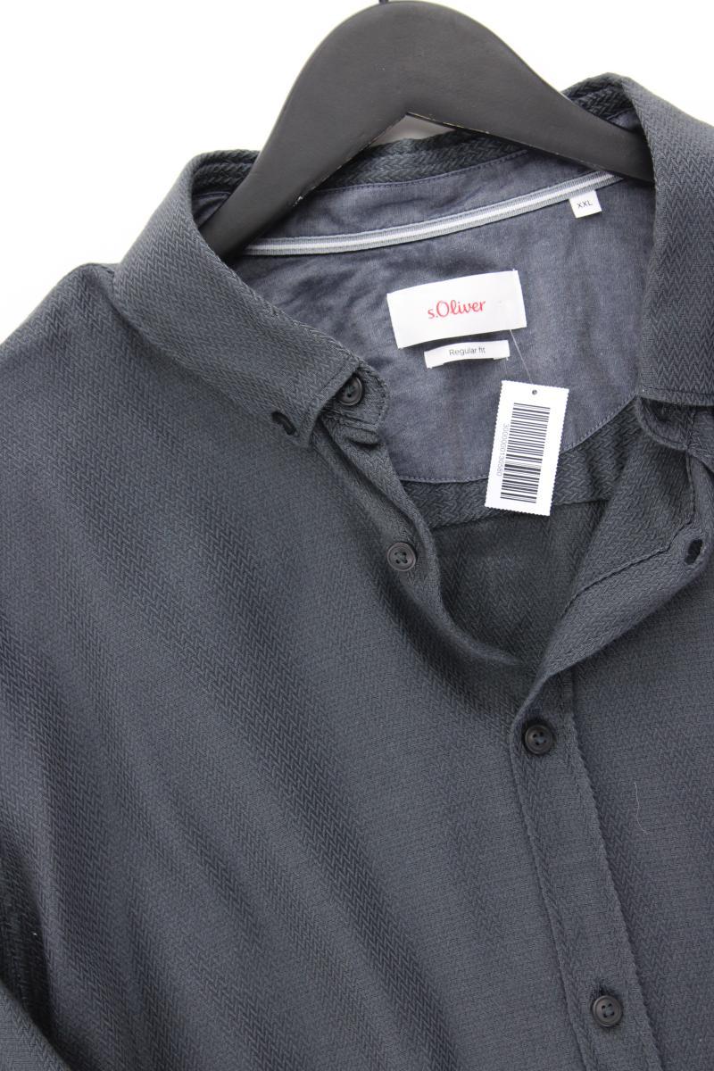 s.Oliver Langarmhemd für Herren Gr. XXL grau aus Baumwolle