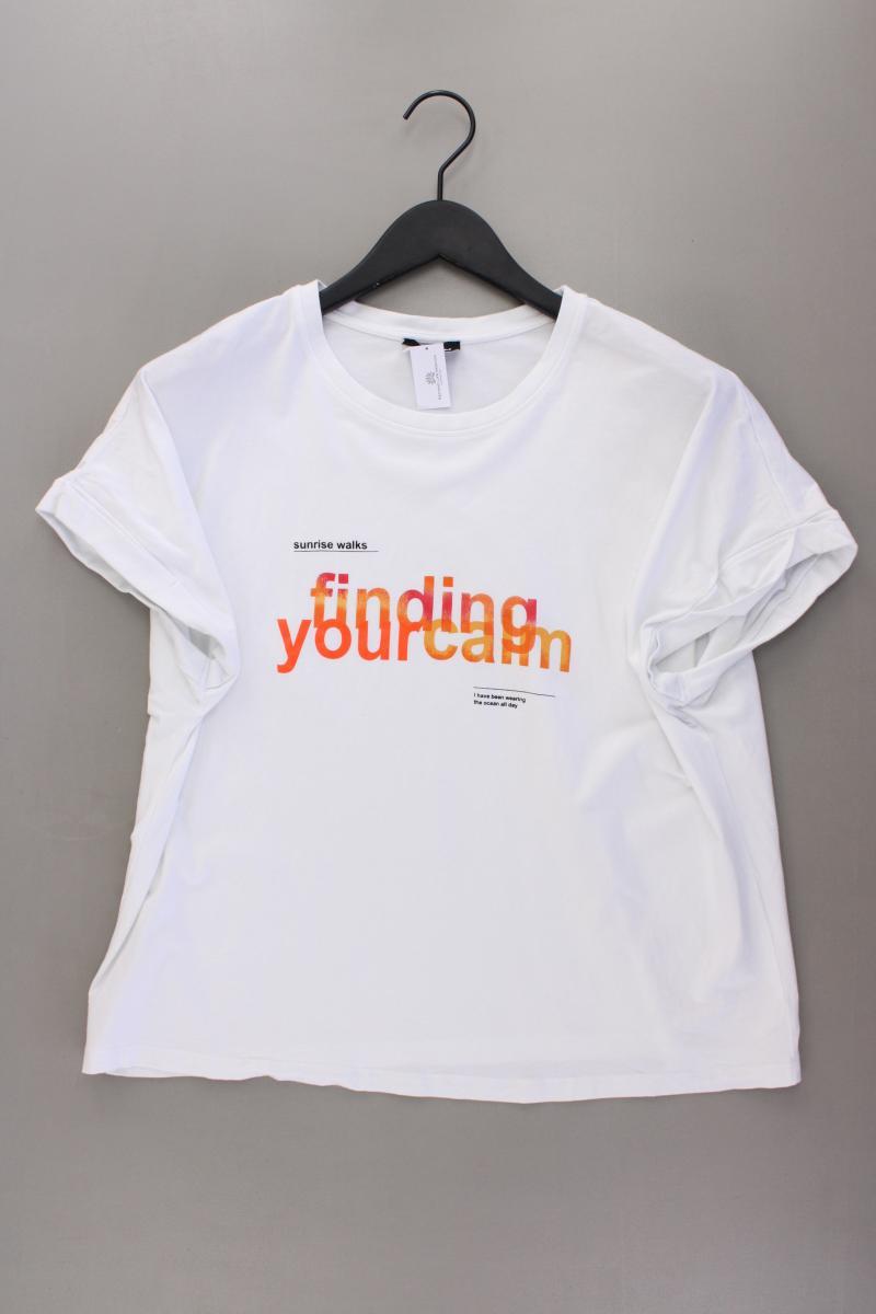 Taifun Printshirt Gr. 42 Kurzarm weiß