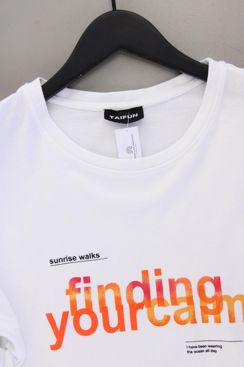 Taifun Printshirt Gr. 42 Kurzarm weiß