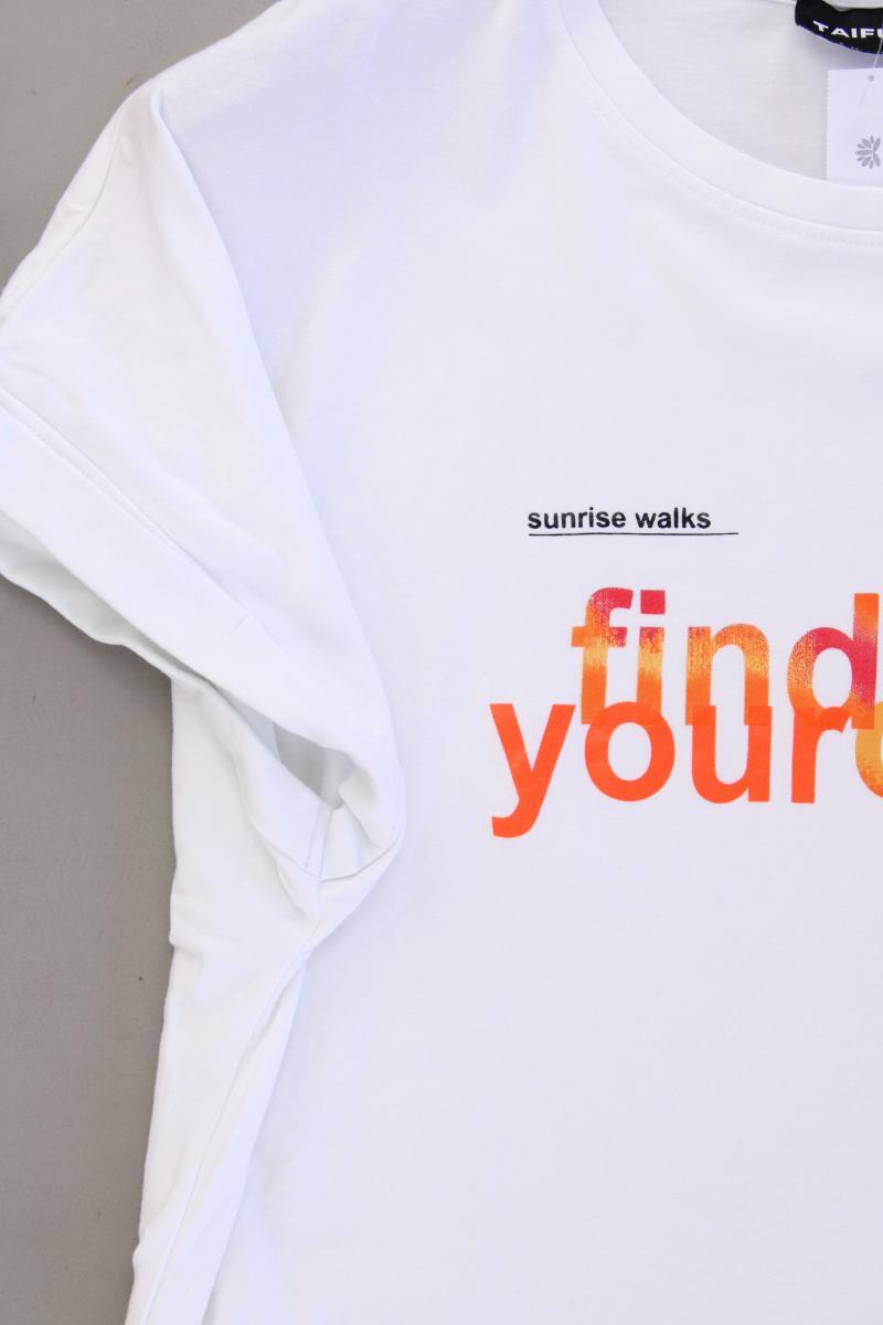 Taifun Printshirt Gr. 42 Kurzarm weiß