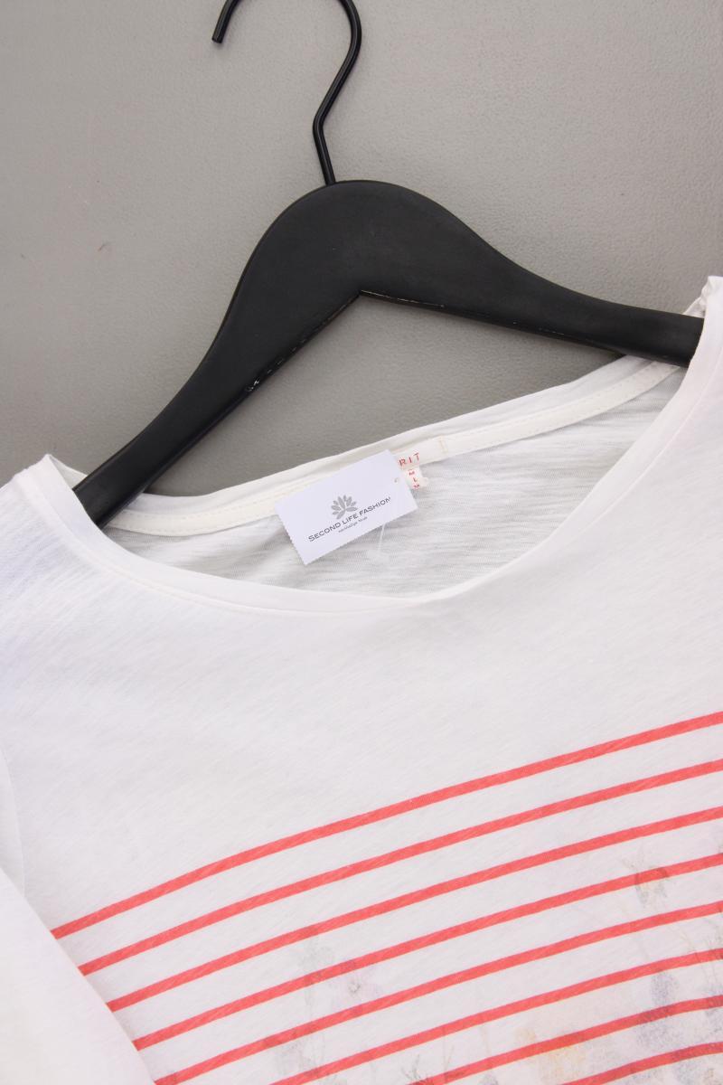 Esprit Printshirt Gr. M gestreift 3/4 Ärmel weiß aus Baumwolle
