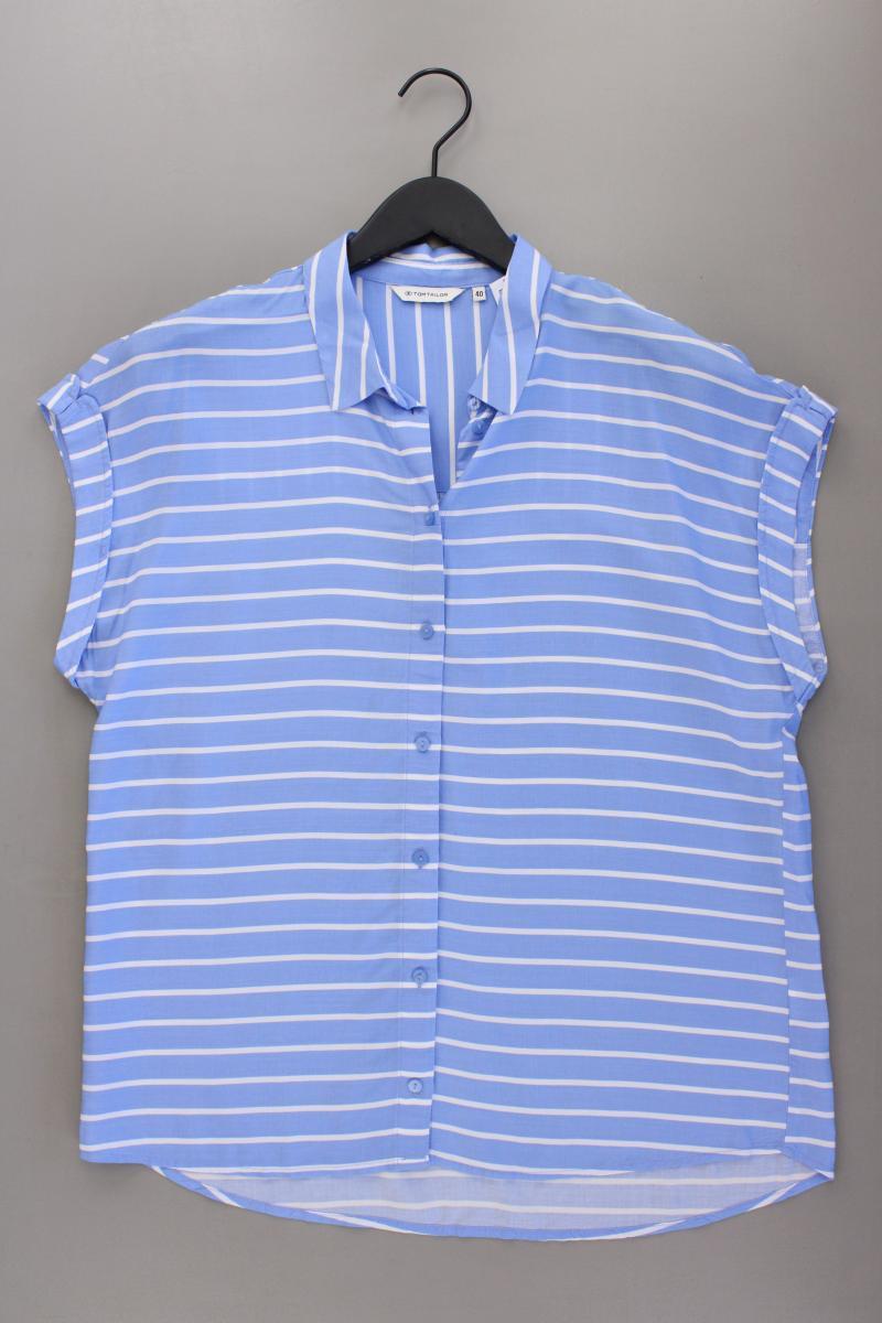 Tom Tailor Kurzarmbluse Gr. 40 gestreift neuwertig blau