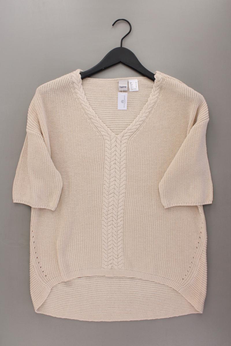 Heine Grobstrickpullover Gr. 40 neuwertig creme aus Baumwolle