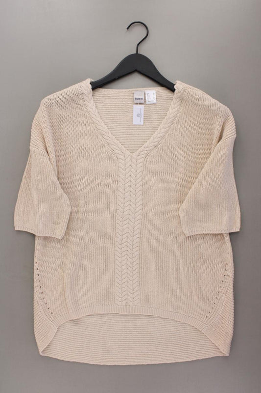 Heine Grobstrickpullover Gr. 40 neuwertig creme aus Baumwolle