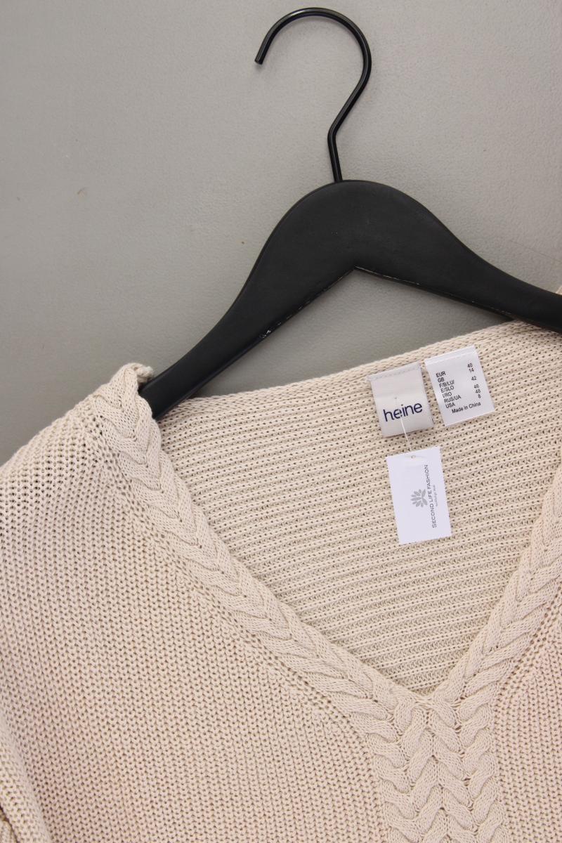 Heine Grobstrickpullover Gr. 40 neuwertig creme aus Baumwolle