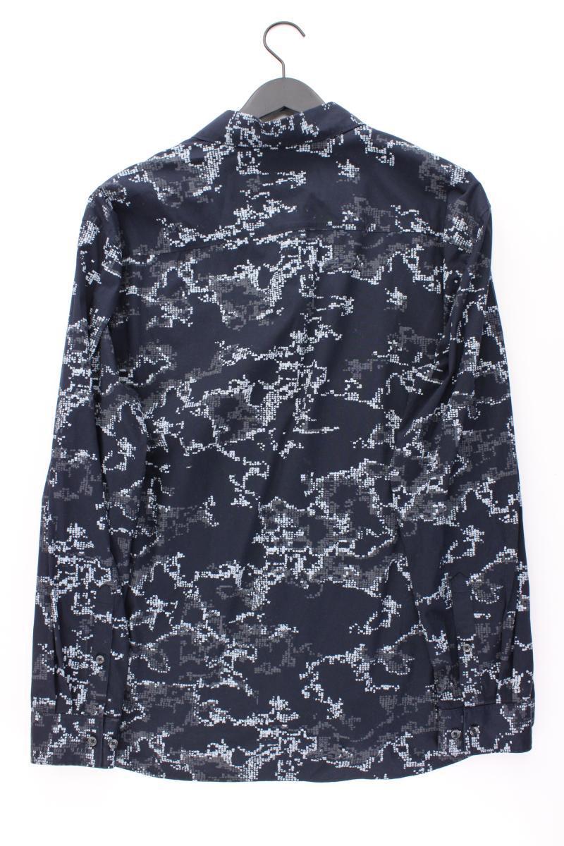 s.Oliver Langarmhemd für Herren Gr. XXL blau aus Baumwolle