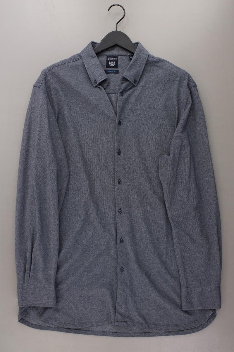 Dunmore Langarmhemd für Herren Gr. XL neuwertig grau aus Baumwolle