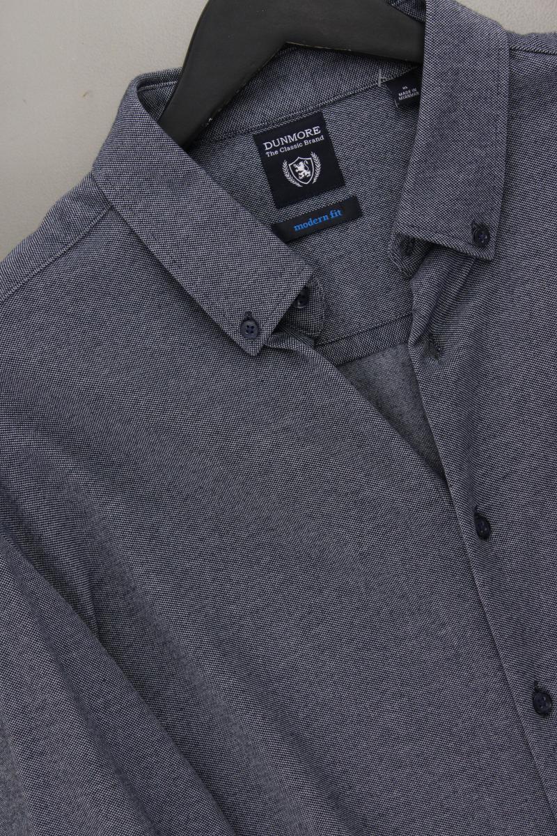 Dunmore Langarmhemd für Herren Gr. XL neuwertig grau aus Baumwolle