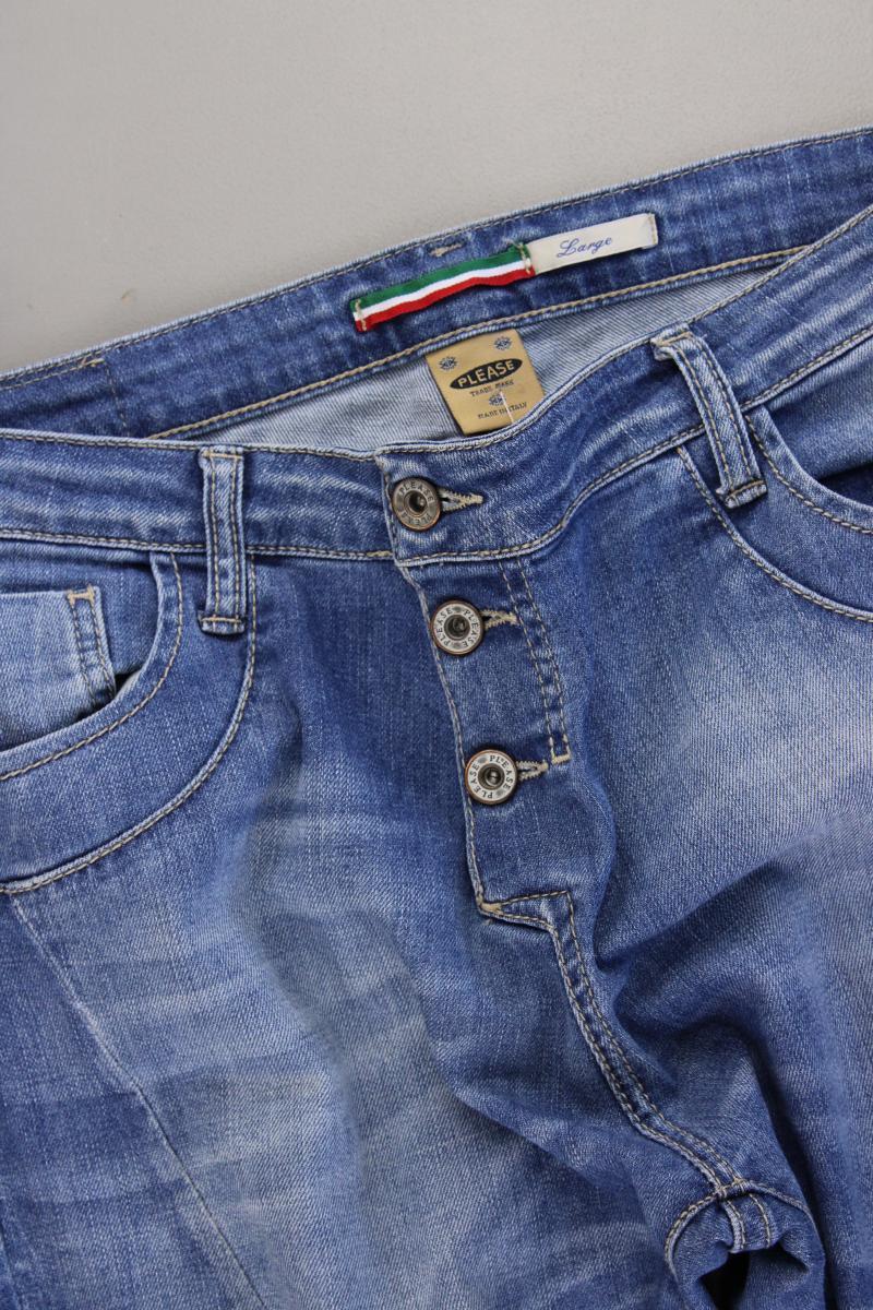 Please Straight Jeans Gr. L blau aus Baumwolle