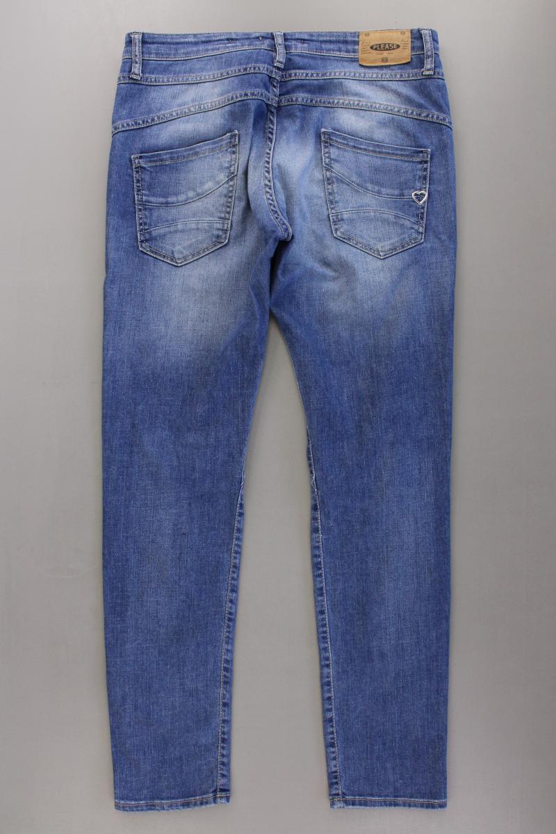 Please Straight Jeans Gr. L blau aus Baumwolle