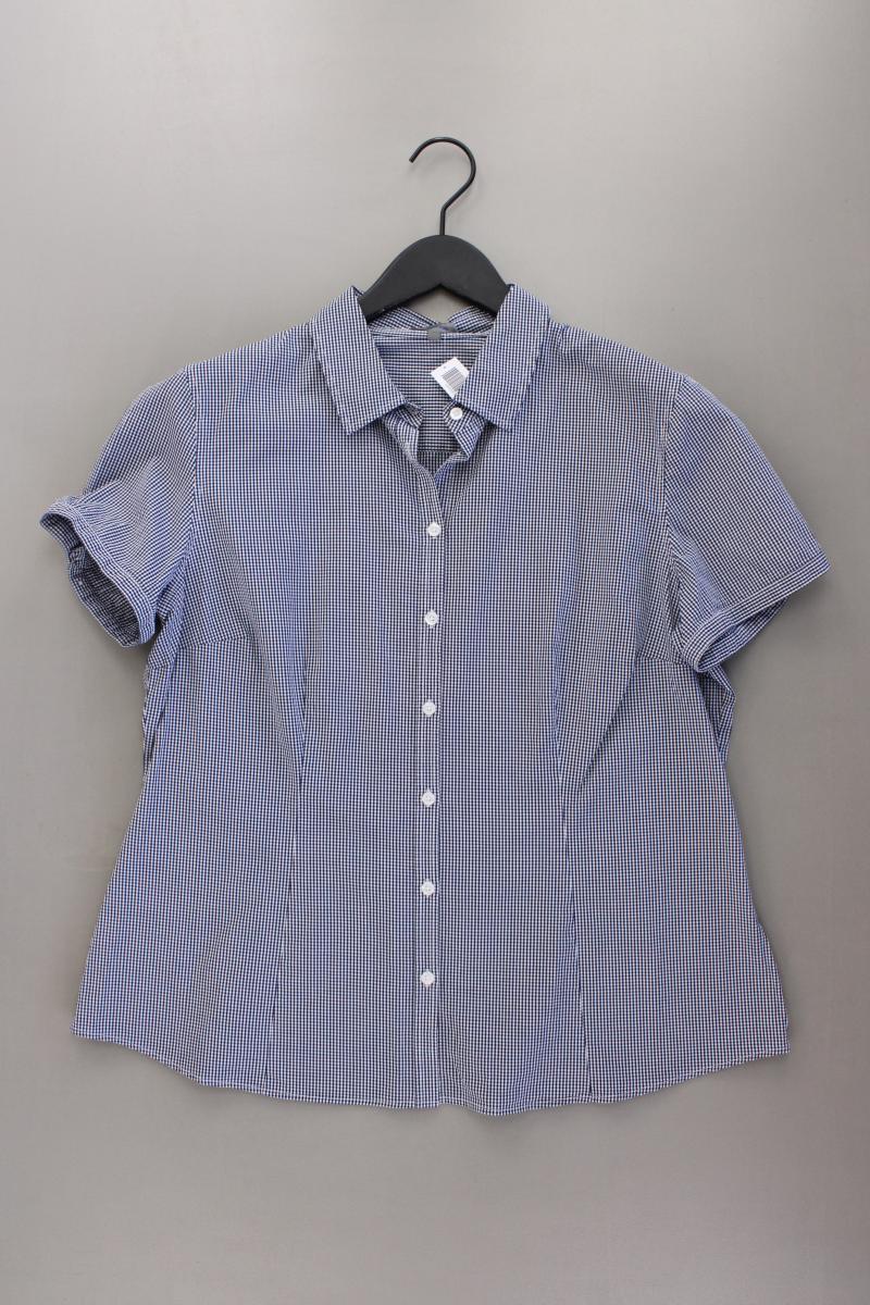 Montego Karobluse Gr. 46 kariert Kurzarm blau