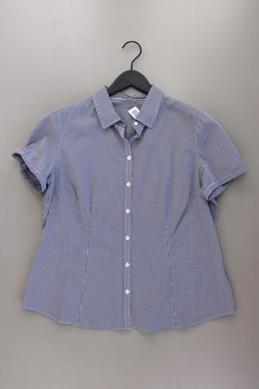 Montego Karobluse Gr. 46 kariert Kurzarm blau