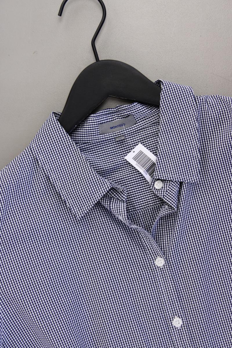 Montego Karobluse Gr. 46 kariert Kurzarm blau