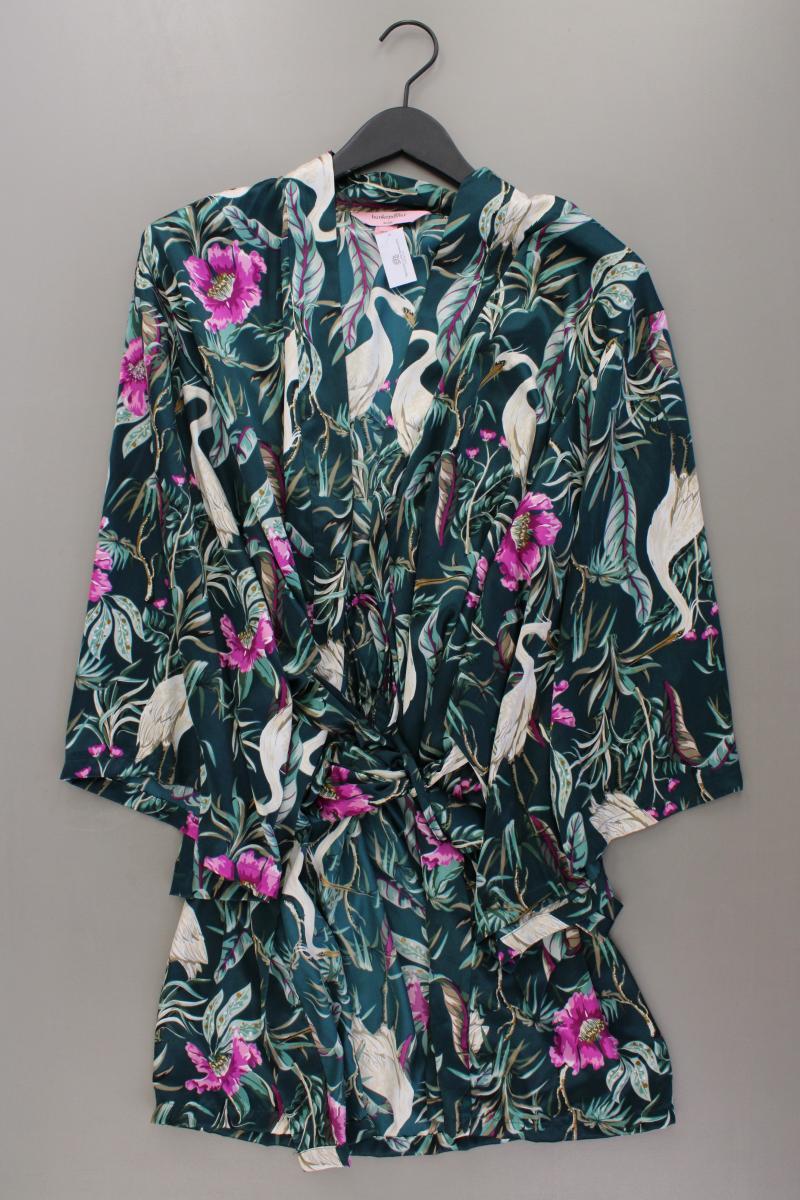 Hunkemöller Kimono Mantel Gr. XL/XXL mit Blumenmuster neuwertig 3/4 Ärmel grün