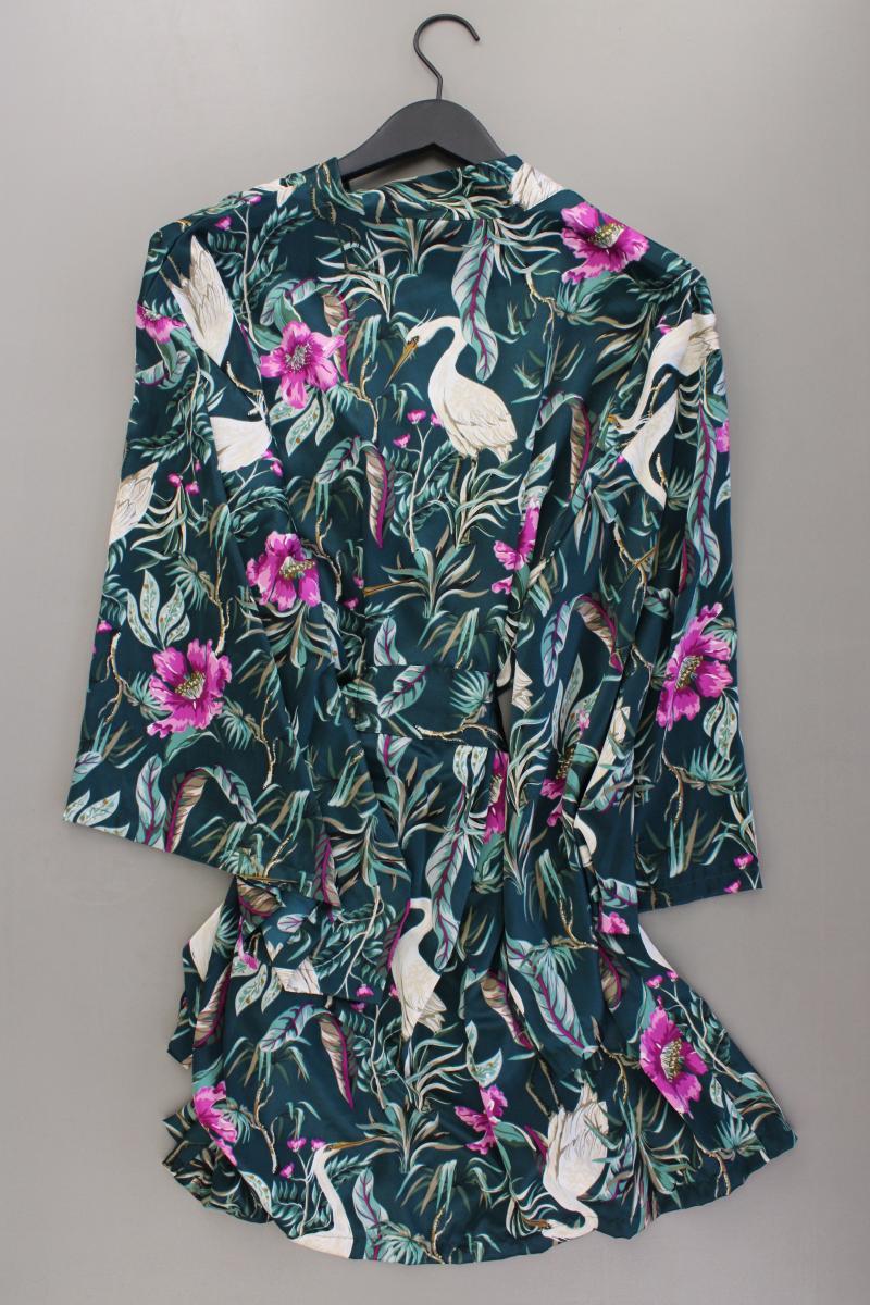 Hunkemöller Kimono Mantel Gr. XL/XXL mit Blumenmuster neuwertig 3/4 Ärmel grün