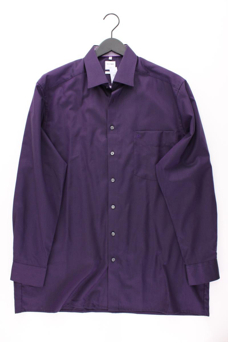 Olymp Langarmhemd für Herren Gr. Hemdgröße 43 lila aus Baumwolle