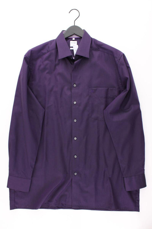 Olymp Langarmhemd für Herren Gr. Hemdgröße 43 lila aus Baumwolle