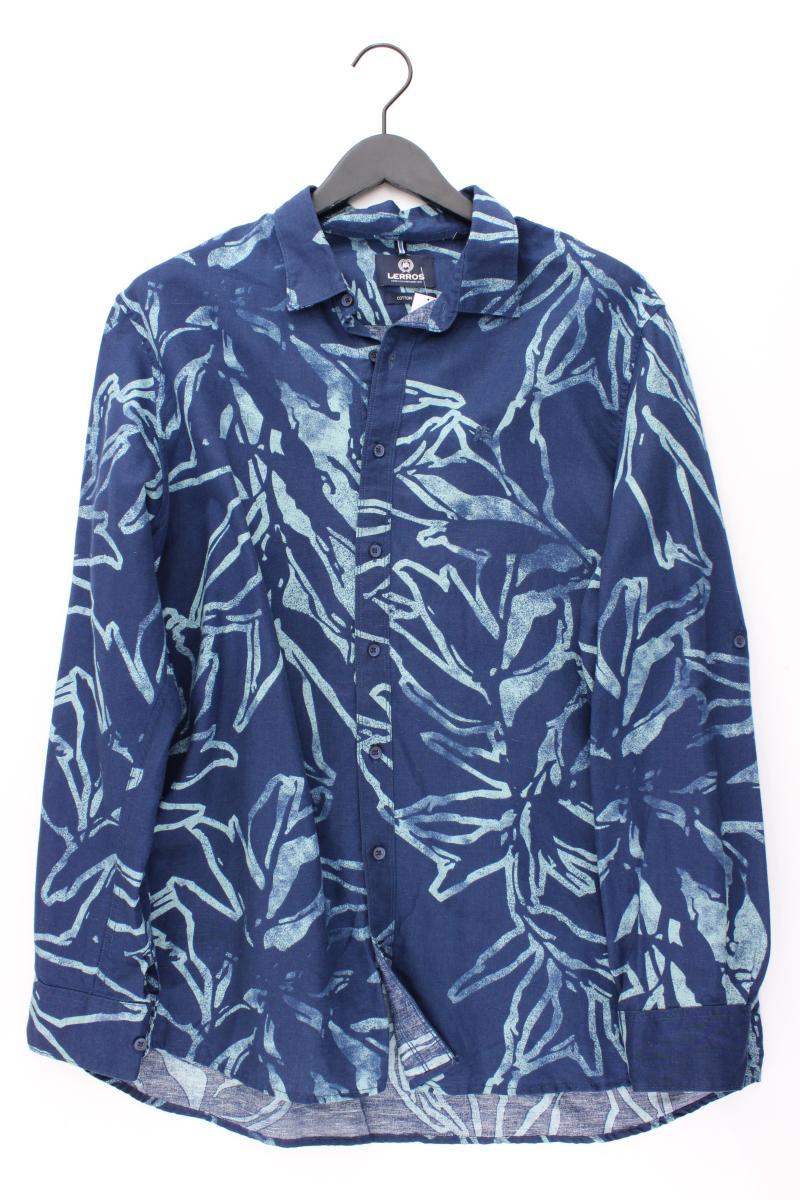 Lerros Leinenhemd für Herren Gr. XXL Langarm blau