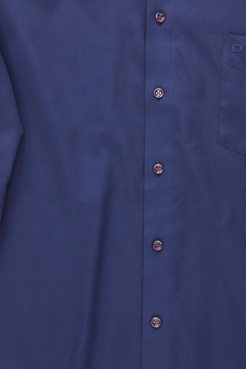 Olymp Langarmhemd für Herren Gr. Hemdgröße 44 blau aus Baumwolle