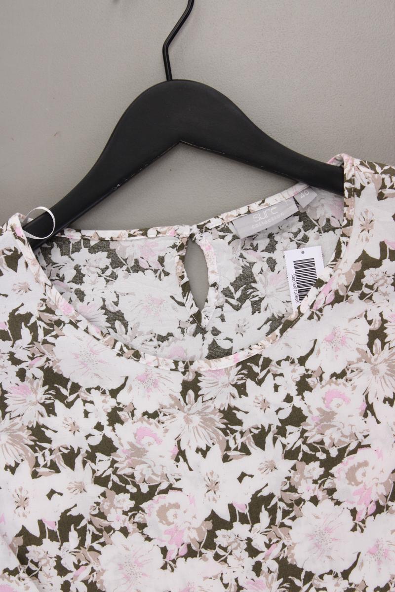 Sure Regular Bluse Gr. 40 mit Blumenmuster 3/4 Ärmel mehrfarbig aus Viskose
