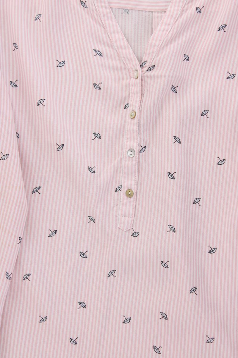 Esprit Bluse mit Regenschirmmuster Gr. 44 Langarm rosa aus Viskose