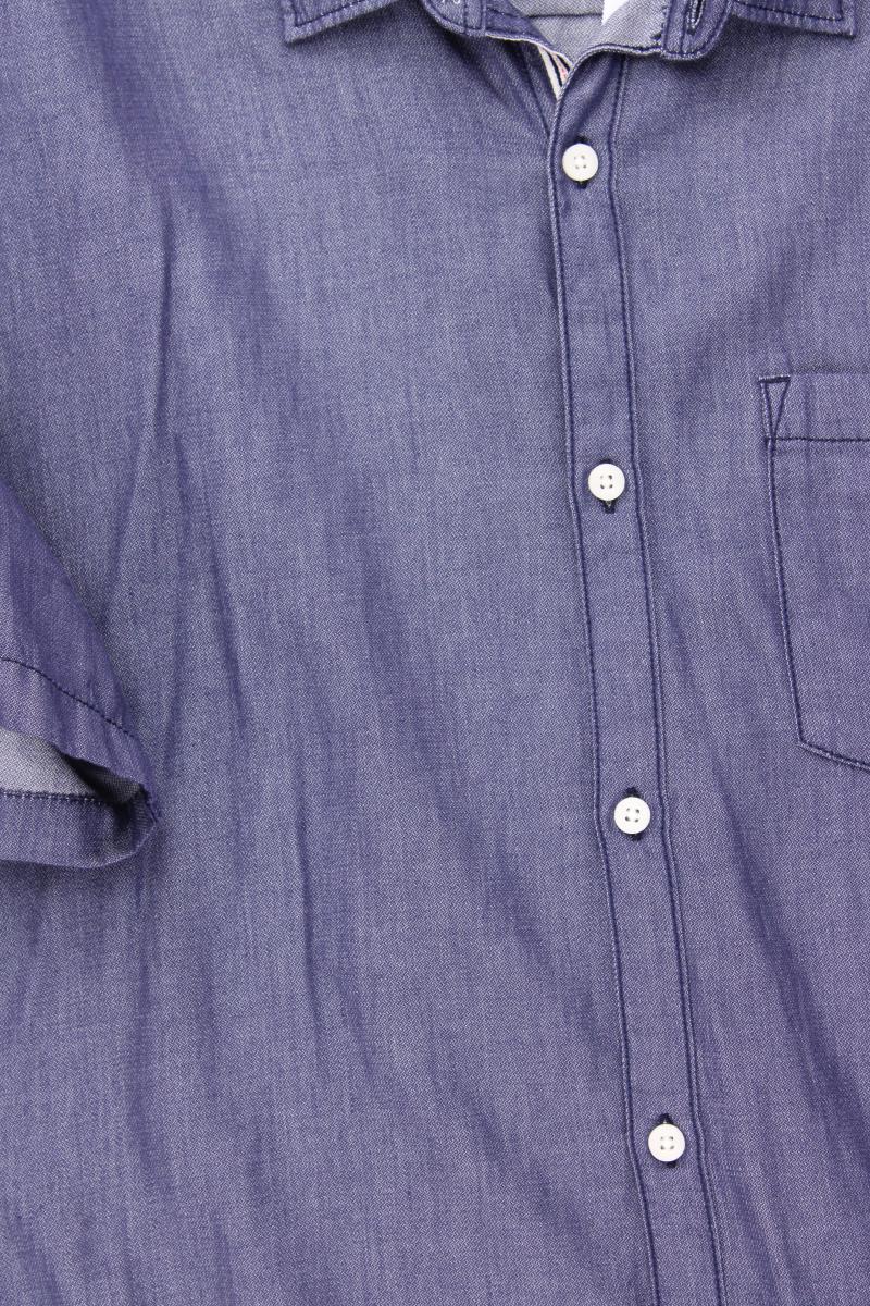 QS by s.Oliver Kurzarmhemd für Herren Gr. XXL blau aus Baumwolle