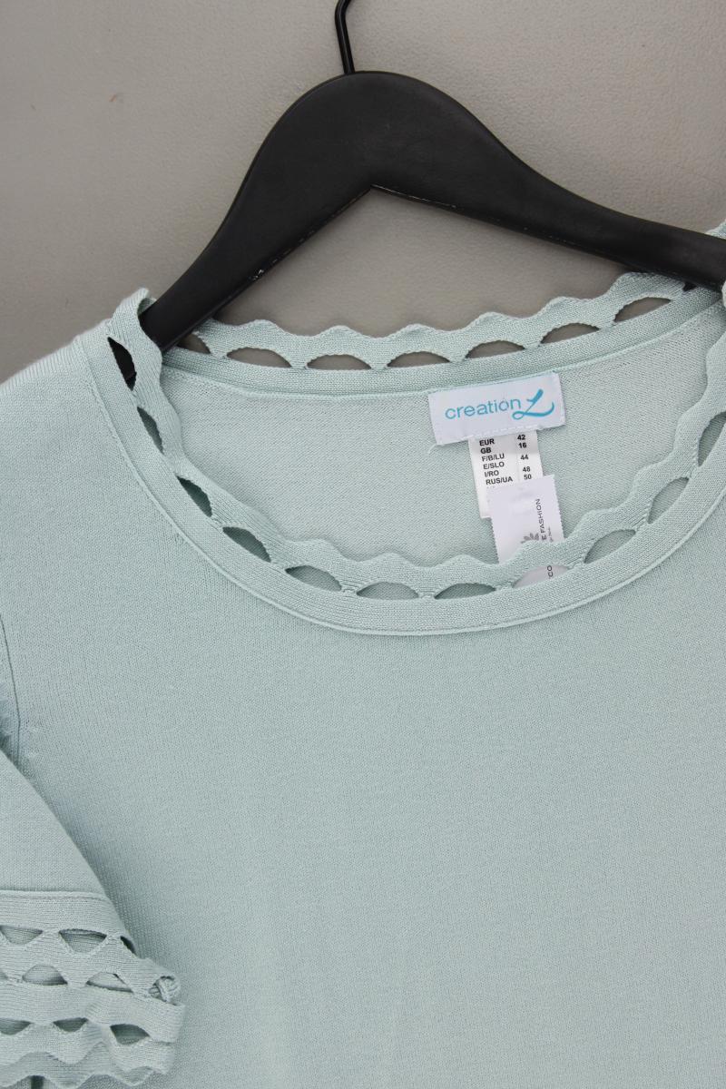Création L. Shirt Gr. 42 Kurzarm blau aus Viskose