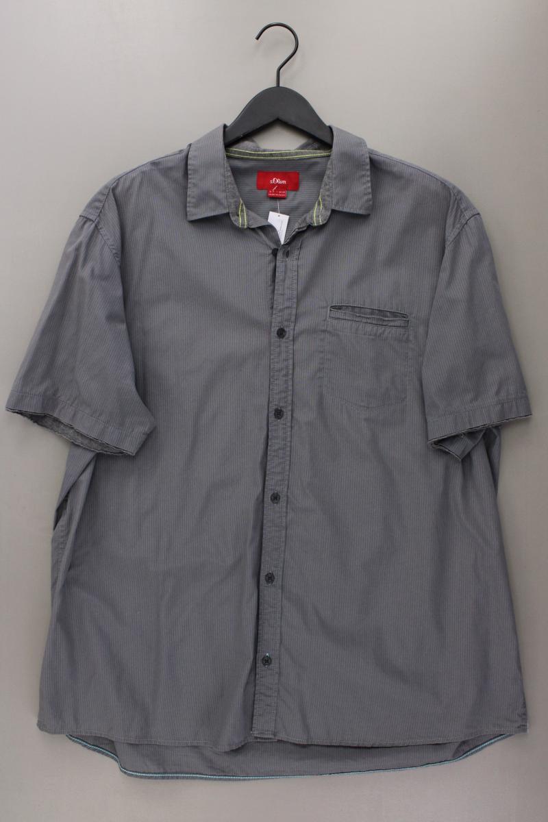 s.Oliver Kurzarmhemd für Herren Gr. XXL grau aus Baumwolle