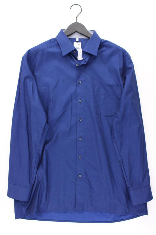 Olymp Langarmhemd für Herren Gr. Hemdgröße 43 blau aus Baumwolle