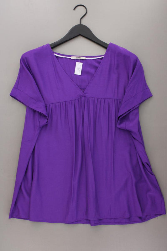 Esprit Kurzarmbluse Gr. 42 lila aus Viskose
