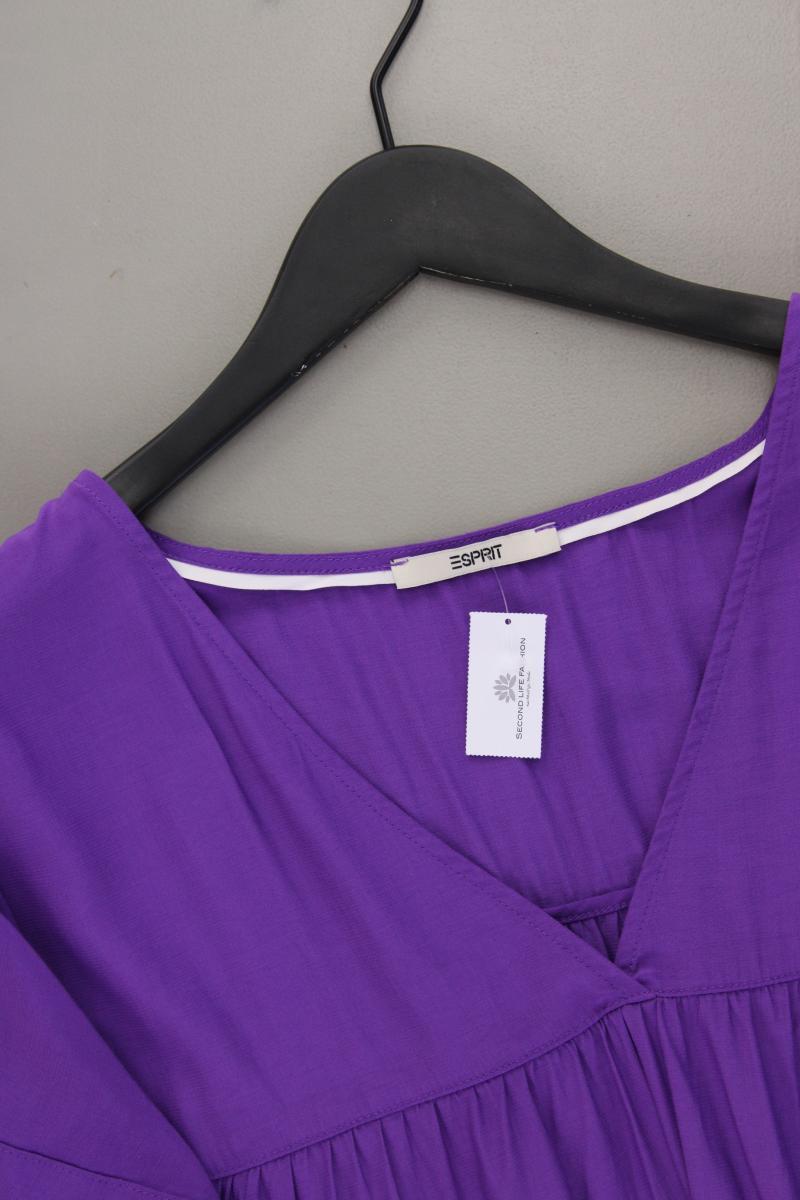 Esprit Kurzarmbluse Gr. 42 lila aus Viskose