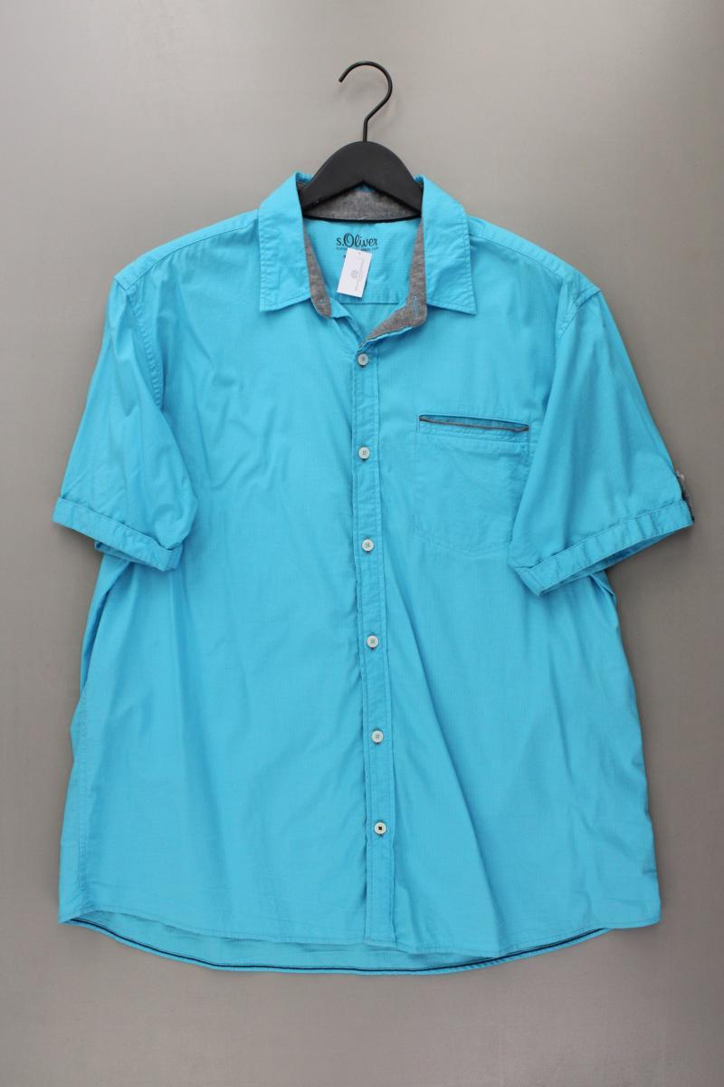 s.Oliver Kurzarmhemd für Herren Gr. XL türkis aus Baumwolle