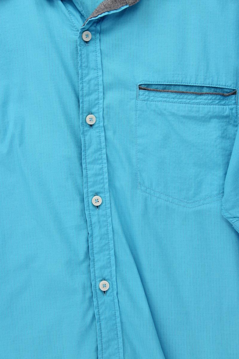 s.Oliver Kurzarmhemd für Herren Gr. XL türkis aus Baumwolle